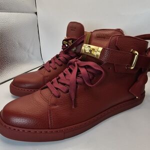 Buscemi Men's High-Top Sneakers in Burgundy